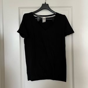 VS PINK Black V Neck Top
